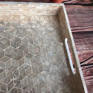 Bandeja de Servicio Premium Hecha a Mano con Madreperla, Tamaño Personalizado para Hoteles y Restaurantes, Decorativa, Hecha a Mano al Mejor Precio - Product Image 2