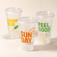 Allwin Packfactory Vente en gros de gobelets en plastique PP transparents réutilisables, incassables et empilables de 12 oz, 16 oz et 20 oz pour les bars à smoothies et les coupes d'açaï