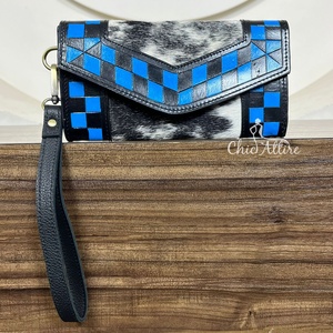 กระเป๋าสตางค์หนังลายตารางหมากรุกสำหรับผู้หญิงกระเป๋าคลัทช์หนังฟอกฝาดอเนกประสงค์ดีไซน์ใหม่แฟชั่น - Product Image 1
