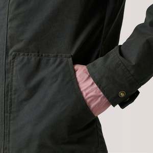 Marlo Reversible Vintage Workwear <b>Jacket</b> Olive Canvas with Distressed Pattern Water Proof Zippered Closure Sizes XS to 6XL - Product Image 6