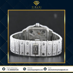 Nouvelle montre Hip Hop automatique cloutée en acier inoxydable VVS Moissanite de 30 carats avec diamant à quartz au meilleur prix du marché - Product Image 4