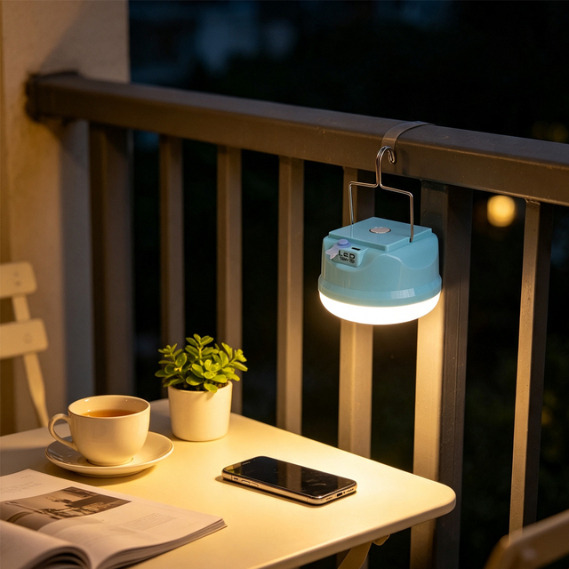 Outdoor Portable LED Lantern Solar Rechargeable Camping Light with Long Working Time for Hiking, Fishing and Camping