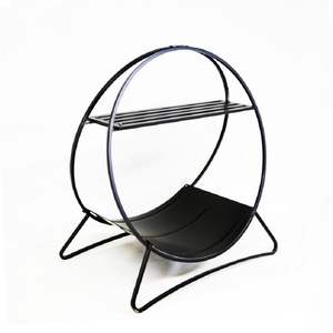 Garden Decorative Indoor <b>Log</b> Rack Heavy Duty Black Color <b>Log</b> Rack Perfect for Home Outdoor Decorative <b>Log</b> <b>Holder</b> - Product Image 3