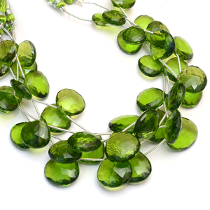 Peridoto facetado en forma de corazón de 14mm-18mm, cuentas sueltas de peridoto natural, cuarzo de color, piedra semipreciosa para la elaboración de joyería. - Product Image 3