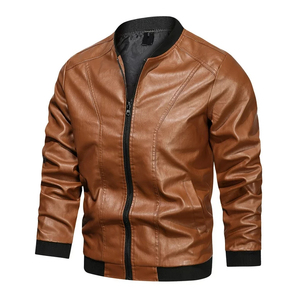 <b>Winter</b> Custom Embroidery Work Breathable Leather <b>Jacket</b> for Men Wholesale <b>Cheap</b> Price OEM Service Custom Style Wear 2025 - Product Image 1