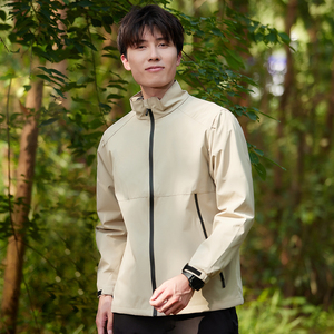 Veste d'extérieur pour homme, col montant, fermeture éclair, veste de sport, veste coupe-vent noire pour homme, logo personnalisé - Product Image 2