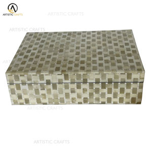 Boîte d'os naturelle de luxe faite à la main Conteneur de stockage décoratif de conception de brique écologique 8x5x3 pouces Décoration de la maison durable - Product Image 1