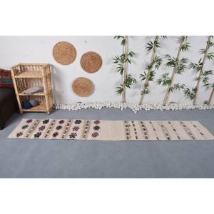 Alfombra de área grande Bohemia Vintage 1,7X9,4 pies Beige geométrico Patchwork diseño viscosa dormitorio decoración látex rectángulo pasillo - Product Image 1