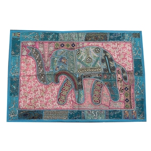 Tapiz de Estilo vintage para decoración de pared, tapiz de estilo bohemio indio tradicional cosido a mano, colores surtidos y diseño, pieza de trabajo de arte - Product Image 3