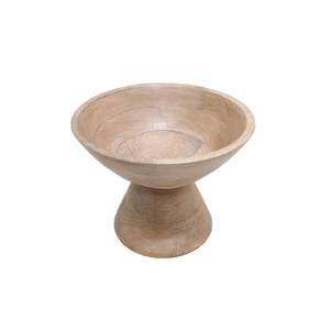 Bol à fruits rond en bois naturel fini marron fait à la main pour le mariage pour la maison et l'hôtel collations servant des aliments bols de service de table - Product Image 1