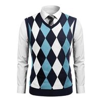 Frühling Winter Custom ized Fashion Jacquard Strickwaren Herren V-Ausschnitt Custom ized Strickmuster Ärmellose Weste Pullover Für Herren