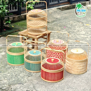 ตะกร้าของขวัญไม้ไผ่เป็นมิตรกับสิ่งแวดล้อมสำหรับการจัดเก็บและตกแต่งเหมาะสำหรับตกแต่งบ้านตะกร้าดอกไม้ - Product Image 6