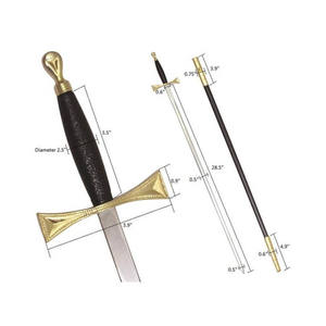 Espada Iluminada Masónica, Decoración Sólida para el Hogar, Artículo de Colección Masónico, Elegante Regalo, Hoja de Acero de Damasco, Borde Dentado, Punta de Lanza - Product Image 2