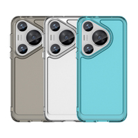 Coque arrière souple antichoc en TPU pour téléphone portable, protection intégrale avec boutons à pression, couleur unie