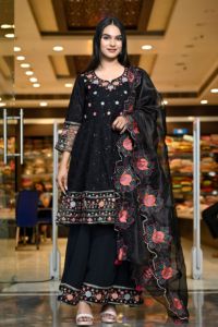 Salwar Kameez, Ropa Étnica para Mujer, Elegante y Casual, 100% Algodón, Cuello en V, Manga Larga, Bordado, Kurti, Conjunto de Vestido Anarkali - Product Image 3