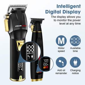 Kit de barbier sans fil professionnel pour hommes, tondeuses à cheveux rechargeables, ensemble de tondeuses pour la coupe de cheveux, ensemble de coupe de cheveux professionnel - Product Image 4