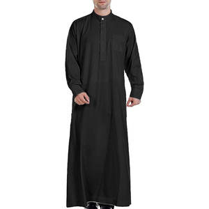 Vente en gros de thobes jubbah grande taille pour hommes de haute qualité en coton respirant quantité minimale de commande bas de style marocain pour les mariages - Product Image 1