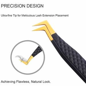 Pince à épiler pour extensions de cils, pointe en fibre incurvée, pince à épiler pour cils - Product Image 2