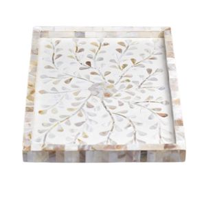 Ensemble de plateaux à thé décoratifs de luxe en nacre noire pour le Ramadan, pour servir thé, chocolat, desserts, en-cas, vente en gros - Product Image 3