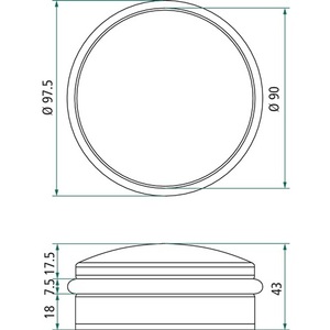 <b>Floor</b> Door <b>Buffer</b> 90 Mm Height 43 Mm Matt Intersteel - Product Image 3