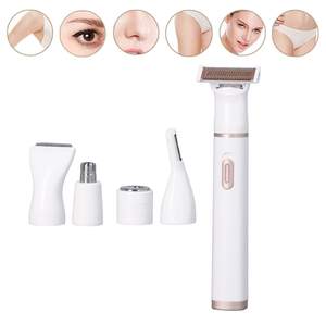 Depiladora Eléctrica 5 en 1 para Mujer, Cuchillas Desmontables de Acero Inoxidable, Carga USB, IPX7, para Rostro, Nariz, Cejas, Brazos, Depilación - Product Image 6