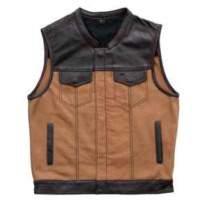 Dernière vente en gros confortable respirant Design élégant le plus demandé de haute qualité chaud et chauffé 100% gilet en cuir véritable pour hommes - Product Image 1