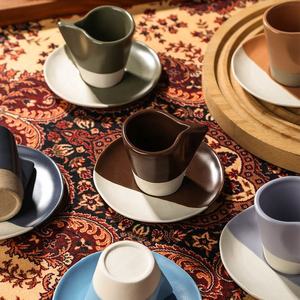 Juego de Tazas y Platos de Cerámica Artesanal Estilo Rústico Árabe, Colección de Cerámica Rústica - Product Image 3