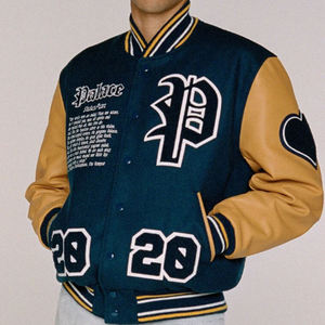 Custom College <b>Varsity</b> Style Letterman Blank <b>Bomber</b> <b>Jacket</b> with Stand Collar and Front Logo for <b>Men</b> Women Students Winter - Product Image 6