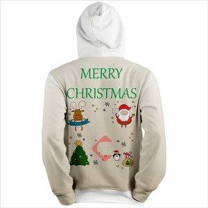 เสื้อฮู้ดแบบสวมหัวของผู้ชายขนาดใหญ่พิเศษพิมพ์ลาย3D แบบซับลิเมชันตามสั่งลายคริสต์มาสฤดูหนาว - Product Image 3