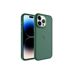 Étui de protection rigide Netzy vert foncé de luxe, ajustement parfait, pour iPhone 14 Pro et 14 Plus, style givré, coque de téléphone portable - Product Image 1