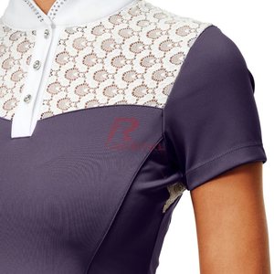 Cómodas camisas de equitación para mujer hechas con tela suave transpirable perfecta para la competición de espectáculos y equitación diaria - Product Image 3