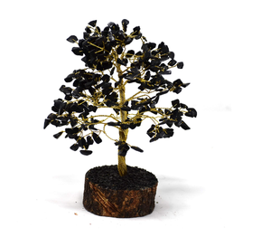 Hecho a mano 300-Árbol de cristal de ágata negra con cuentas Amatista Piedra preciosa Piedra con cuentas Flor de Navidad Artesanía de piedra semipreciosa gruesa - Product Image 1