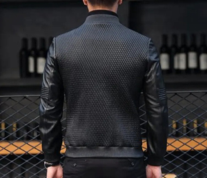 Veste en cuir respirante pour homme avec tissu en toile, coupe-vent, nouvelle collection hiver 2025 – Vente en gros - Product Image 2