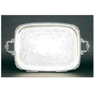 Plateau de service exclusif en laiton massif Design tendance Taille de forme personnalisée idéale pour les ustensiles de cuisine Plateau alimentaire en aluminium avec poignées - Product Image 6