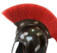 Casque d'Achille Troy médiéval et armure grecque avec artisanat en métal Plume rouge pour décor de bureau Costume d'armure de chevalier