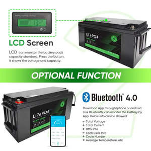 Batterie au lithium-ion Lifepo4 12V pour camping-car, bateau marin, 150Ah/100Ah/200Ah 12.8V - Product Image 6