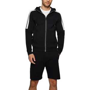 100% Cotton <b>Men's</b> Gym Outfit Comfortable Athletic Hoodie <b>Short</b> Set Custom Logo <b>Long</b> Sleeve Hoodie for Winter Sports Pakistan - Product Image 1