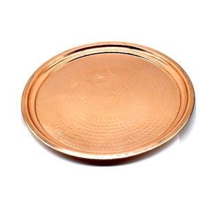 Plateau de service en cuivre martelé multi-usages 14 pouces |   Plateau à nourriture décoratif |   Vaisselle en cuivre faite à la main |   Gamme de prix la plus basse - Product Image 5