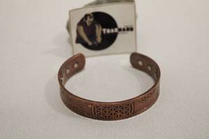 <b>Viking</b> Copper Cuff <b>Bracelet</b> Stylish Indian Metal Crafts Megnetic Man's Copper Cuff <b>Bracelet</b> Artificial Jewelry From Tradnary - Product Image 2