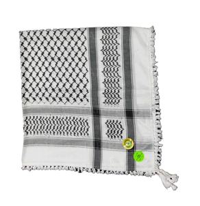 Bufanda de algodón unisex palestina de tendencia ancha Keffiyeh Arafat Hatta con borlas bufandas de estilo árabe Shemagh hechas en la India - Product Image 5