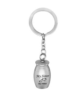 Soeur ma famille mon ami urnes pour cendres en acier inoxydable mémorial souvenir crémation porte-clés bijoux tante taille personnalisée - Product Image 1