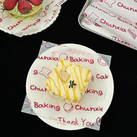 Feuilles de papier sulfurisé prédécoupées personnalisées avec logo imprimé, respirantes, de qualité alimentaire, résistantes à la graisse, pour pâtisseries, desserts et cafés