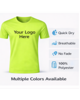 T-shirt pour homme à col rond, prix d'usine, promotion, 180 GSM, mélange coton et polyester, logo personnalisé vierge