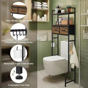 Modern Bathroom Storage Rack Space Saving Organizer With Drawers Shelves Metal Handle B2B - Product Image 2