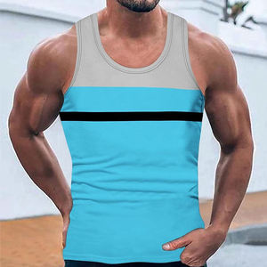 Camisetas sin mangas de algodón 100% de gimnasio para hombre, camisetas atléticas con logotipo personalizado para entrenamiento, entrenamiento muscular, tela tejida - Product Image 5