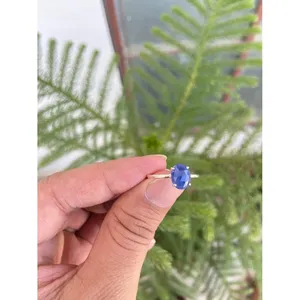 925 Platinum <b>Silver</b> <b>Boho</b> Statement <b>Ring</b> with Natural Sapphire Romantic Marquise Cut Gemstone for Engagement - Product Image 1