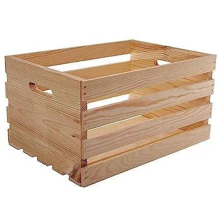 Neueste Design Langlebige Holz Kreative Dekorative Große Einfache Holz Aufbewahrung kiste Box Holz Aufbewahrung skorb Wein kiste