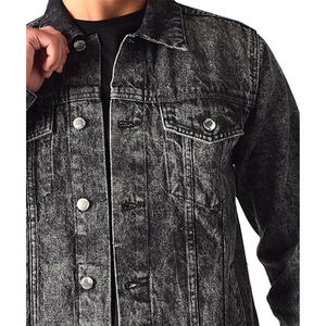 Veste en jean d'hiver pour homme, bouton, texture en jean doux, finition de haute qualité, manches longues, imperméable, coupe-vent, 100% coton - Product Image 3