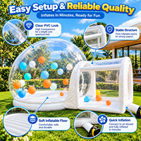 Dôme à bulles gonflable transparent en PVC avec entrée tunnel, 10ft 13ft, avec souffleur d'air et tapis rebondissant pour fêtes et aires de jeux