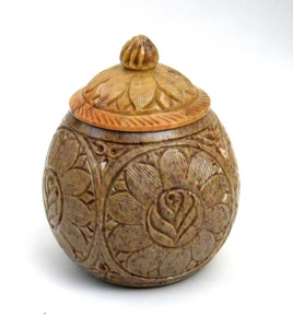 Indian Handcrafted Handmade Artisan New Hot Sale <b>Big</b> Soapstone Storage <b>Jar</b> With Lid and Storage Box Pickle <b>Jar</b> Trinket Box - Product Image 3